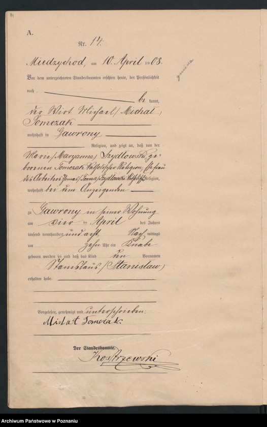 Obraz 17 z jednostki "Geburts-Haupt-Register"