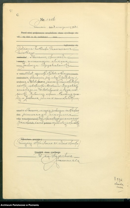 Obraz 8 z jednostki "Księga miejscowa zgonów tom III [Rejestr główny zgonów]"