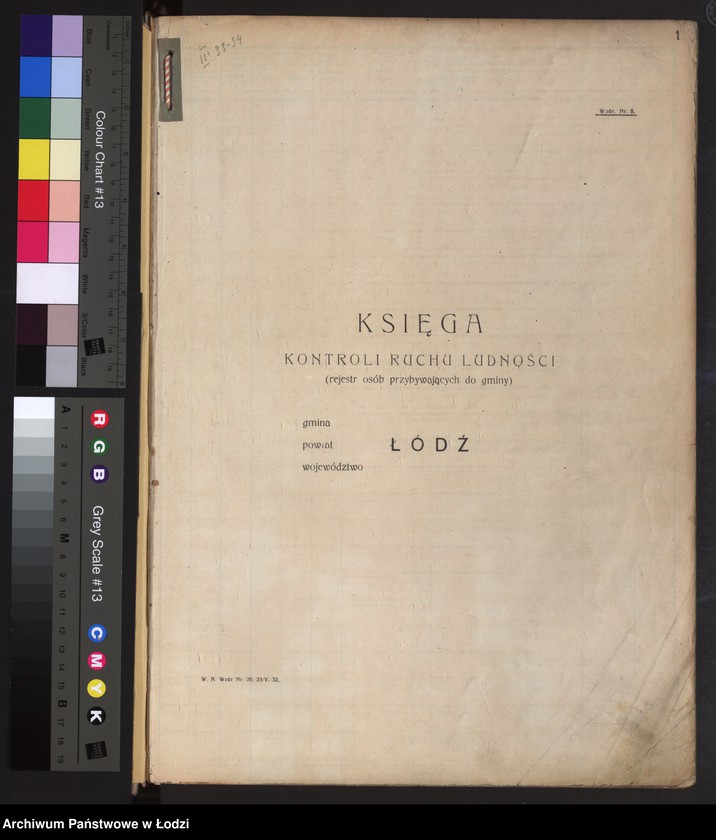 Obraz 4 z jednostki "Księga kontroli ruchu ludności (rejestr osób przybywających do gminy) Łódź, komisariat III, nr 3740-4360, nr 1-3692a"