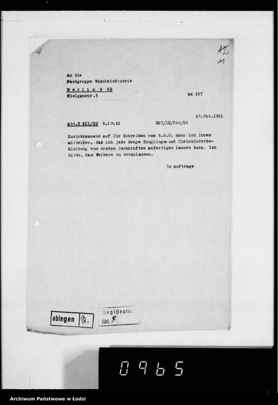 Obraz 15 z jednostki "[Korespondencja z urzędami, instytucjami i firmami]. Lit.Fa-Fy."