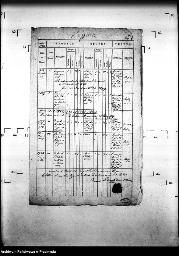 Obraz 11 z jednostki "[Kopie ksiąg metrykalnych parafii Krzywa z filią Banica (dekanat Gorlice)]"