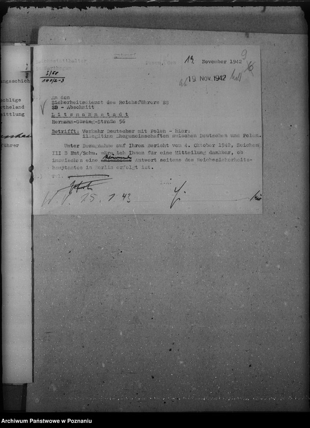 Obraz 13 z jednostki "Verkehr Deutscher mit Polen. Illegitime Ehegemeinschaften zwischen Deutschen und Polen"