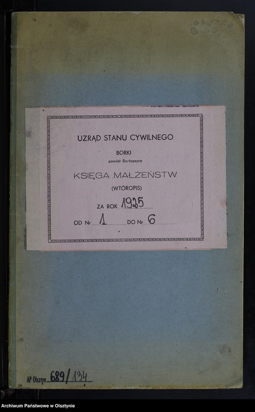 image.from.unit.number "Heirats-Neben-Register Nr 1 - 6 [ Księga małżeństw - wtóropis ]"