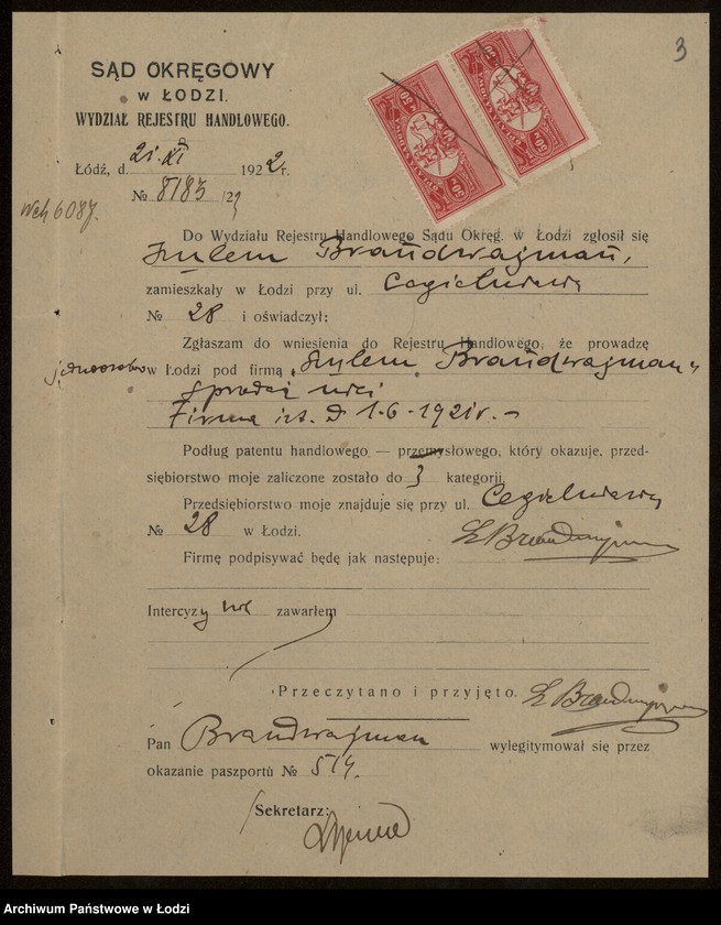 Obraz 5 z jednostki "Szulem Brandwajman- sprzedaz nici"