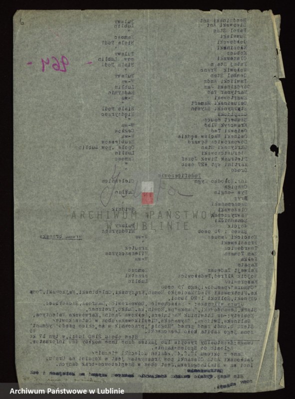 image.from.unit.number "[Wykazy aresztowanych członków Armii Krajowej przetrzymywanych w więzieniach w Biłgoraju, Wronkach i innych na terenie kraju oraz w ZSRR]"
