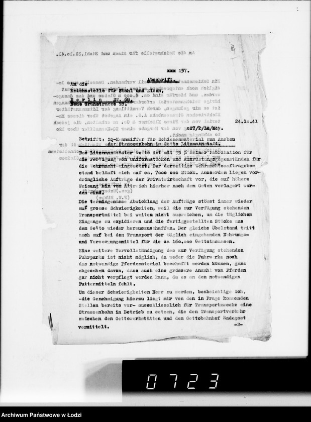 Obraz 8 z jednostki "Rüstungsinspektion des Wehrkreises XXI Abt.Verwaltung.[Korespondencja w sprawie przydziału żelaza]"