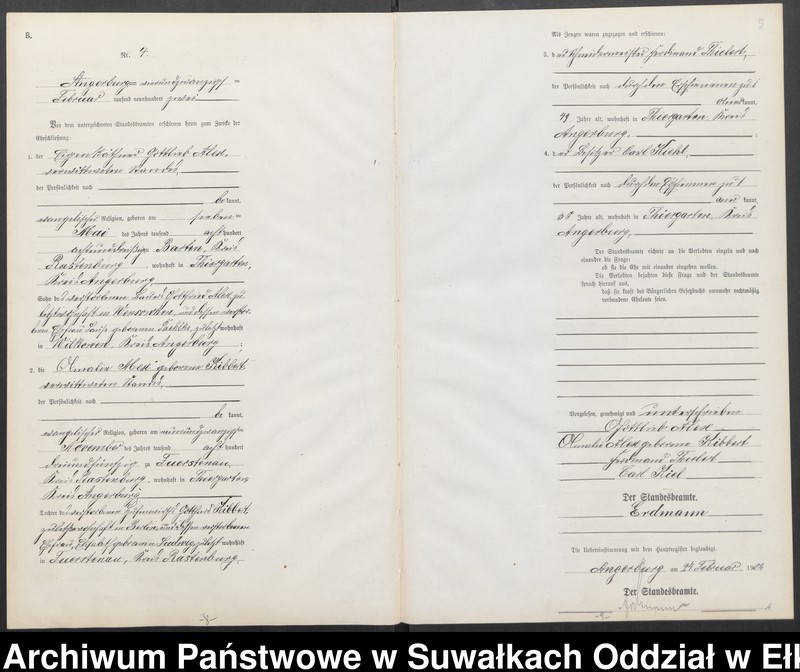image.from.unit.number "Heiraths-Neben-Register des Preussischen Standes-Amtes Angerburg Kreis Angerburg"