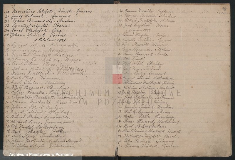 Obraz 13 z jednostki "[Księga rejestracji czeladników zatrudnionych u mistrzów piekarskich w Lesznie]"