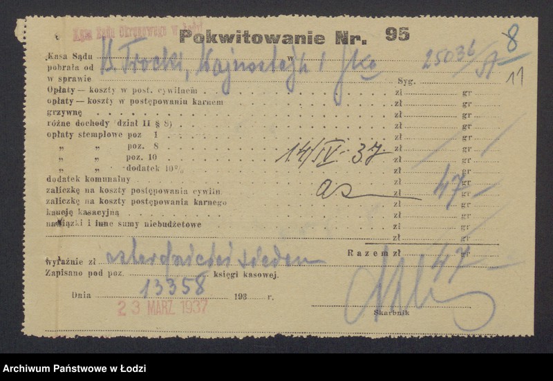 Obraz 13 z jednostki "Zgierska Spółka Przędzalnicza- Boruch Blusztejn, Beniamin Trocki, Lajb Wajnsztajn- kupno i sprzedaż surowców wełnianych oraz sprzedaż przędzy własnej produkcji"