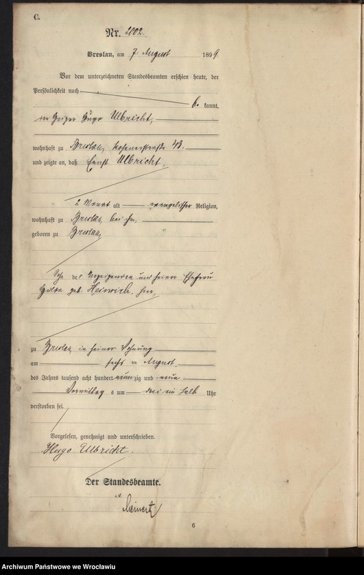 image.from.unit.number "Sterbe-Haupt-Register Breslau I 1899 Band 6"