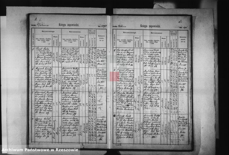 image.from.unit.number "Księga zapowiedzi , małżeństw , urodzeń i zgonów - Połomia, Baryczka, Glinik Charzewski, Glinik Zaborowski, Piekarówka i Wyżne za 1891 rok"