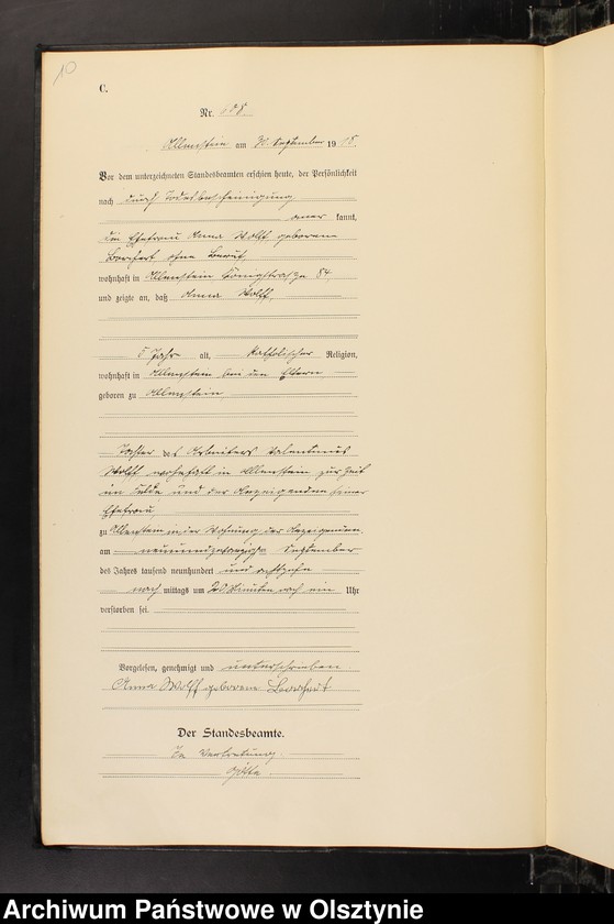 image.from.unit.number "Sterbe-Haupt-Register Tom II, Nr 600-877"