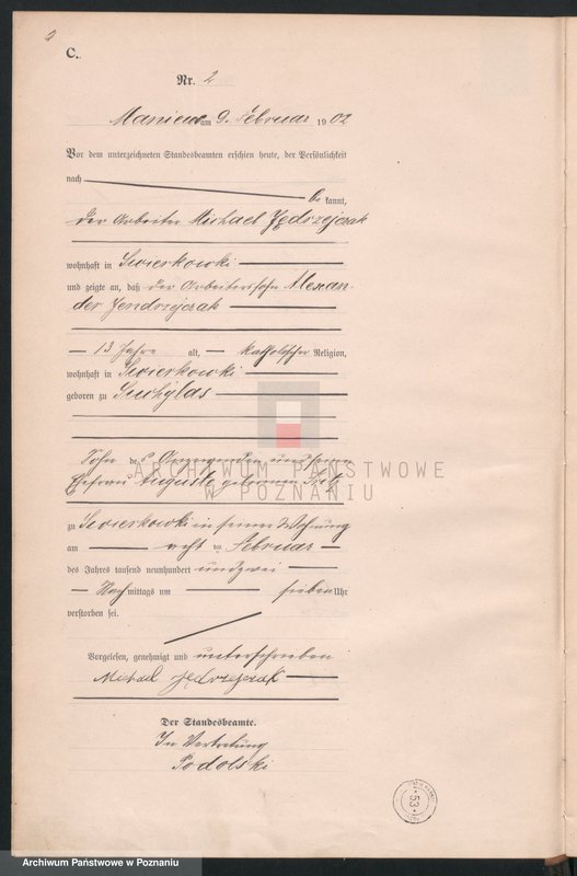 Obraz 5 z jednostki "Sterbe-Haupt-Register"
