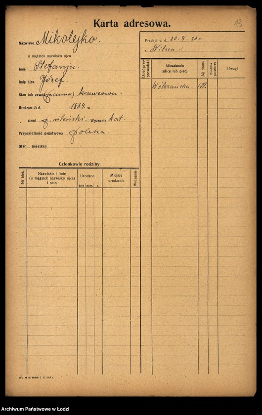 Obraz 15 z jednostki "[Spis ludności Łodzi] Mikler - Mikołajczyk"