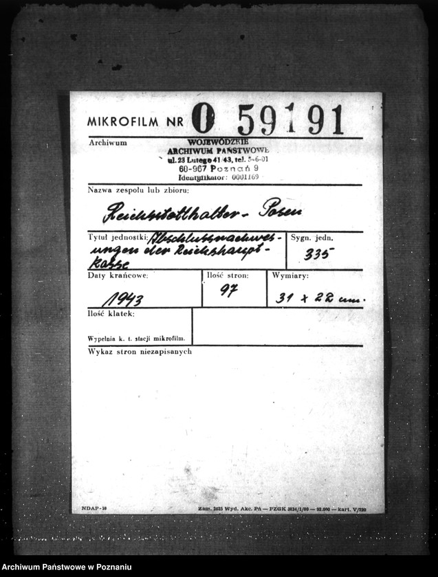 Obraz 2 z jednostki "Abschlussnachweisungen der Reichshauptkasse"