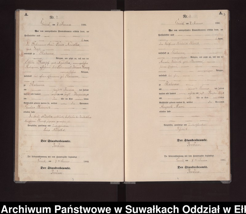 image.from.unit.number "Geburts-Neben-Register des Königlichen Preussischen Standes-Amtes Gneist Kreis Loetzen"