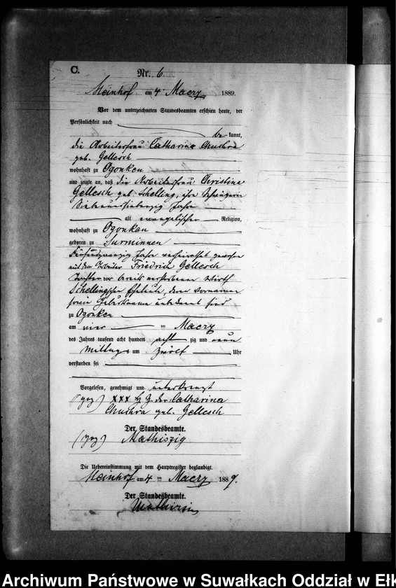 image.from.unit.number "Sterbe-Neben-Register des Preussischen Standes-Amtes Gr. Strengeln Kreis Angerburg"