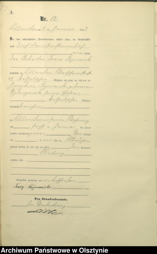 image.from.unit.number "Geburts-Haupt-Register Tom I,Nr 1 - 399"