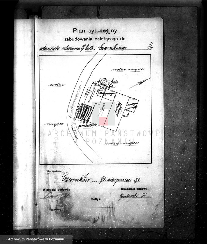 Obraz 20 z jednostki "Zatwierdzenie zakładu przemysłowego, urządzenia mleczarni nr 473 własność Benno Witte - Czarnków"