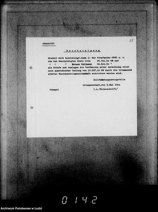 Obraz 15 z jednostki "J[uden] 611-625 [Wnioski Żydów z Getta o zwrot należności za pracę lub towar wzięty na kredyt]"