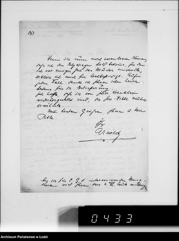 Obraz 14 z jednostki "C.H.Arnoldy Posen. [Korespondencja z G.V.w sprawie zakupu towarów]"