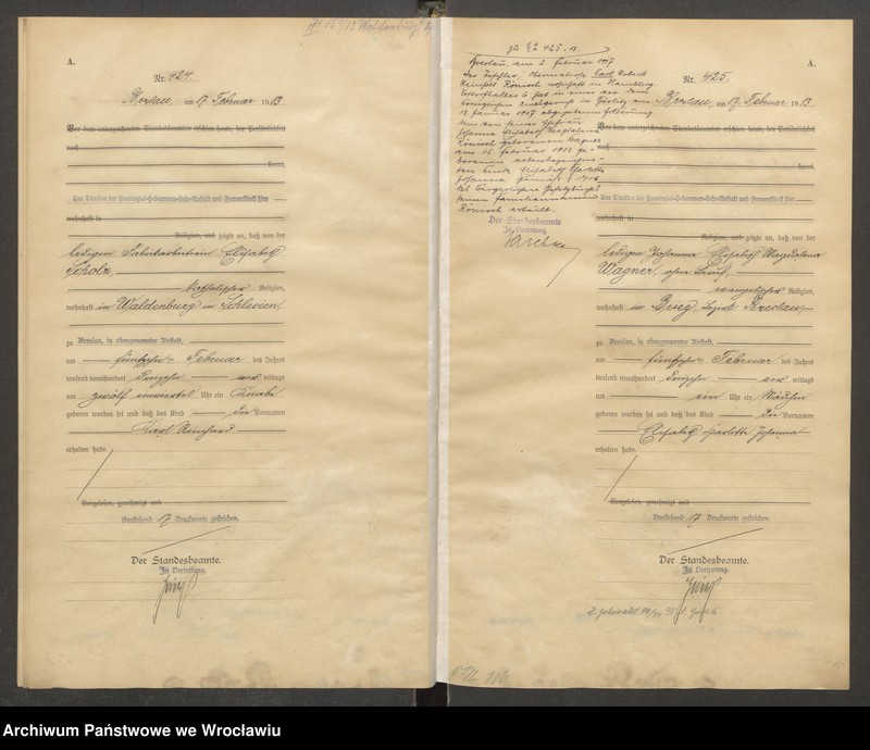 image.from.unit.number "Geburts-Haupt-Register Breslau IV 1913 Band 2"