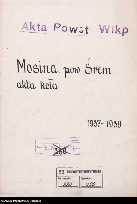 Obraz 3 z jednostki "Mosina, powiat Śrem - akta koła."