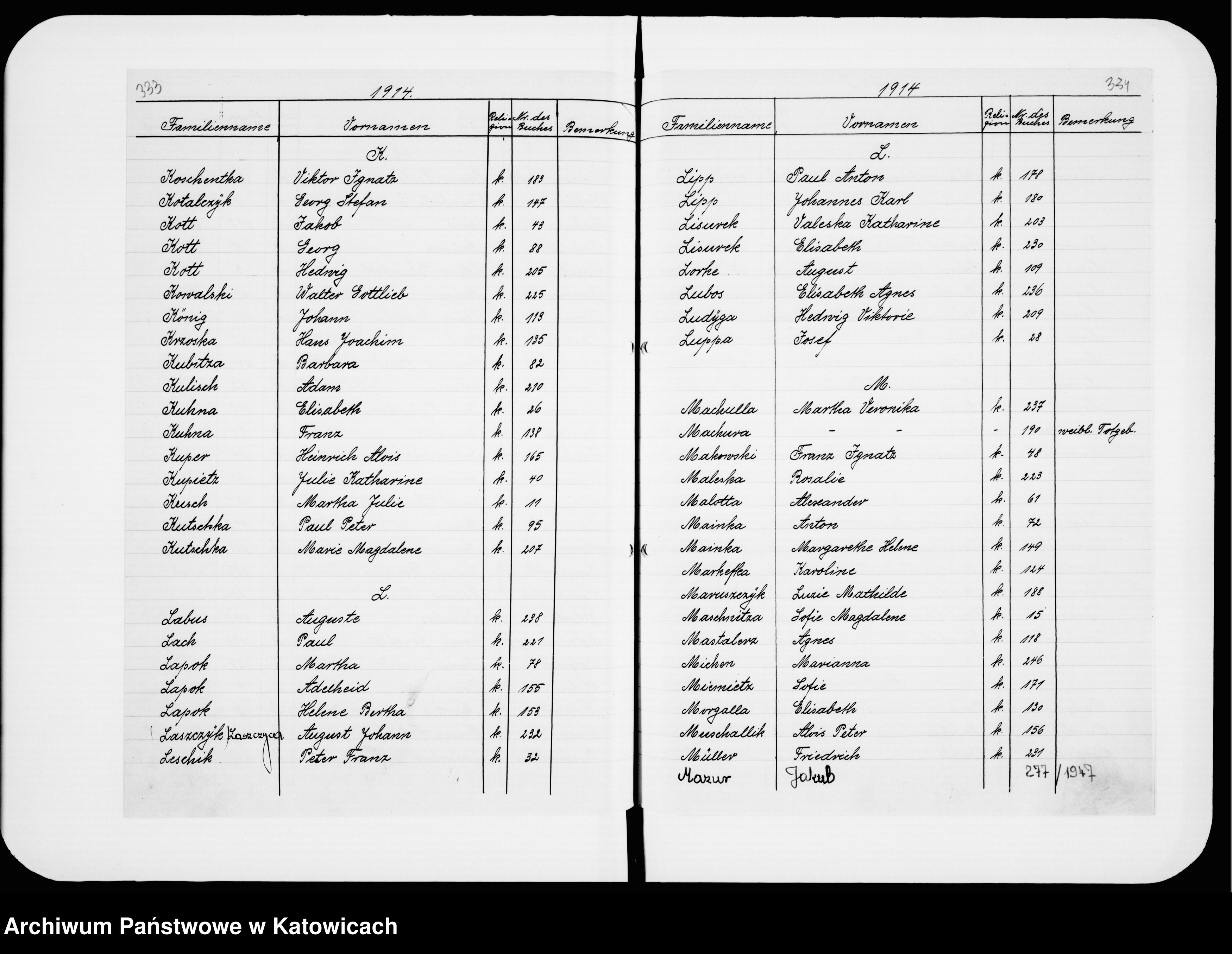 Skan z jednostki: Skorowidz do ksiąg zgonów