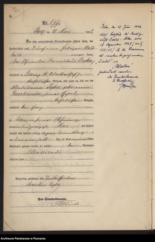 Obraz 15 z jednostki "Księga urodzeń t. III"