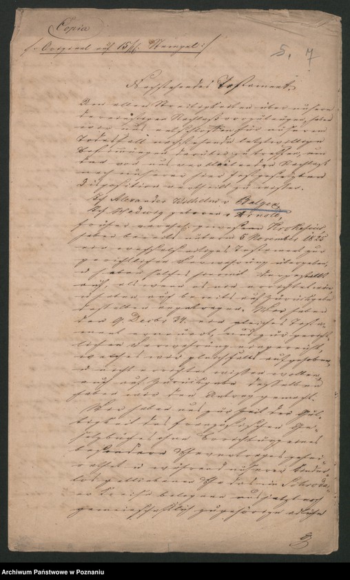 Obraz 10 z jednostki "Testament des Alexander Wilhelm von Belgen und seiner Frau Hedwig geboren von Arnold Erbansprüche"