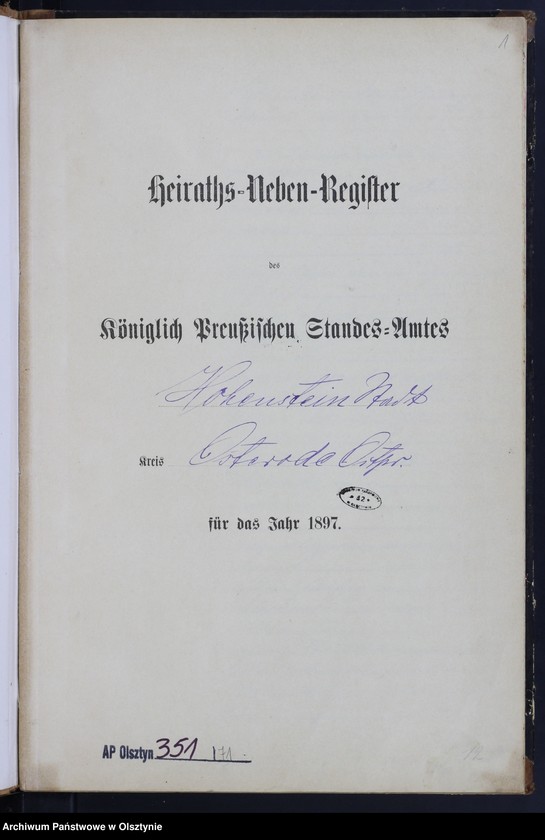 image.from.unit.number "Heiraths-Neben-Register Nr 1 - 11"