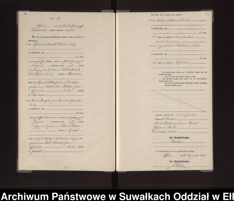 image.from.unit.number "Heirats-Neben-Register des Königlichen Preussischen Standes-Amtes Gneist Kreis Loetzen"