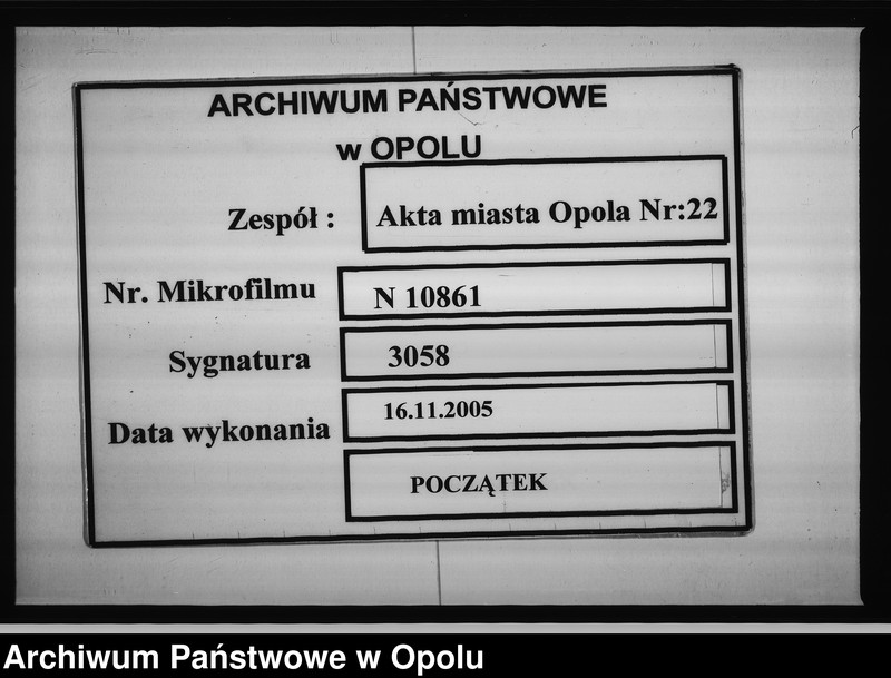 Obraz 1 z jednostki "Acta des Magistrats zu Oppeln betreffend den Durchbruch einer neuen Strasse vom Töpfermarkte nach der Oberen-Karlsstrasse"