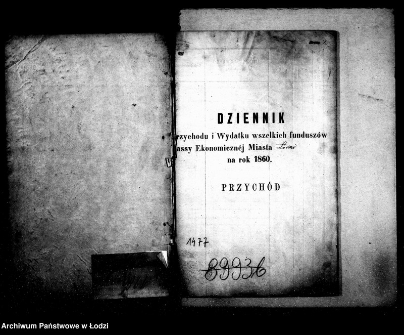 Obraz 5 z jednostki "Dziennik przychodu i wydatku kasy ekonomicznej m. Łodzi na r. 1860"