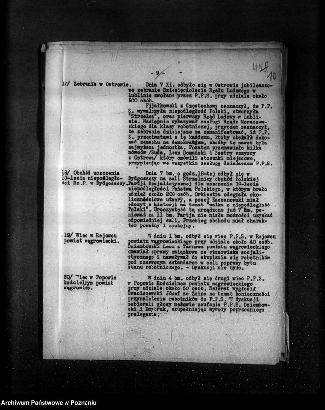 Obraz 15 z jednostki "Sprawozdania sytuacyjne tygodniowe za czas od 2 listopada do 29 listopada 1928 r."