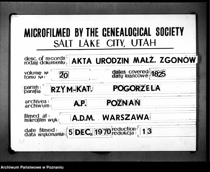 Obraz 1 z jednostki "Duplikat urodzonych, zaślubionych i zgonów"