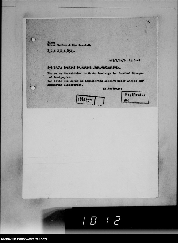 Obraz 8 z jednostki "[Korespondencja z urzędami, instytucjami i firmami] Lit.Da-De."