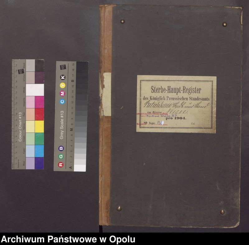 Obraz 2 z jednostki "Sterbe-Haupt-Register des Standesamts Patschkau Stadt und Land pro 1904"