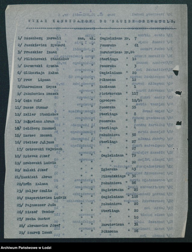 Obraz 10 z jednostki "[Akta V-go Komisariatu Milicji Obywatelskiej - rozkłady służby, spisy imienne, zapotrzebowanie na artykuły pierwszej potrzeby dla milicjantów, minuty różnych pism i dzienniki korespondencji]"