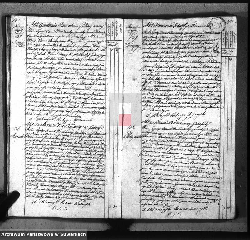image.from.unit.number "Akta urodzonych gminy wiżańskiey obwodu seyneńskiego, w województwie augustowskim od dnia 1-go stycznia do dnia 31 grudnia 1824 roku"