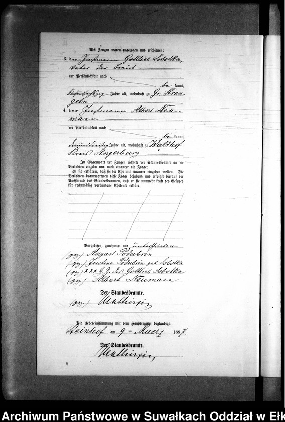 image.from.unit.number "Heiraths-Neben-Register des Preussischen Standes-Amtes Gr. Strengeln Kreis Angerburg"