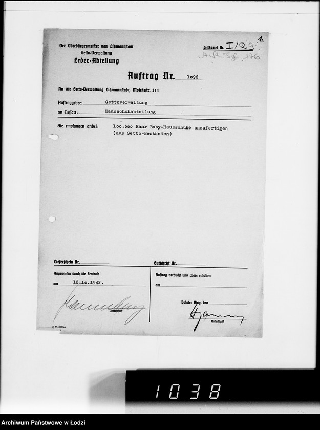 Obraz 5 z jednostki "Auftrag Nr 1096 100.000 Paar Baby-Hausschuhe"