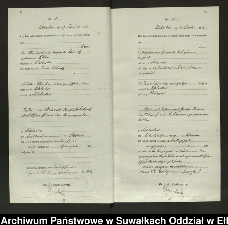 image.from.unit.number "Sterbe=Haupt=Register des Königlichen Preussischen Standes-Amtes Nikolaiken Kreis Sensburg"