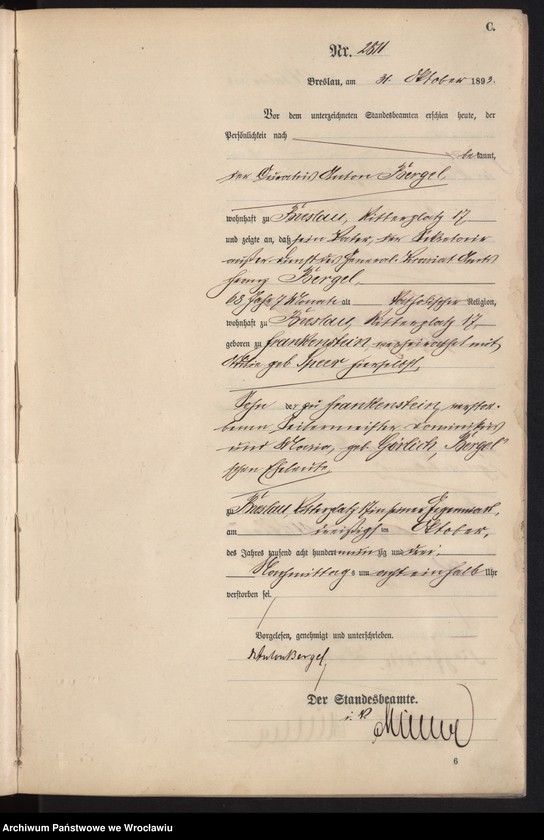 image.from.unit.number "Sterbe-Haupt-Register Breslau I 1893 Band 8"