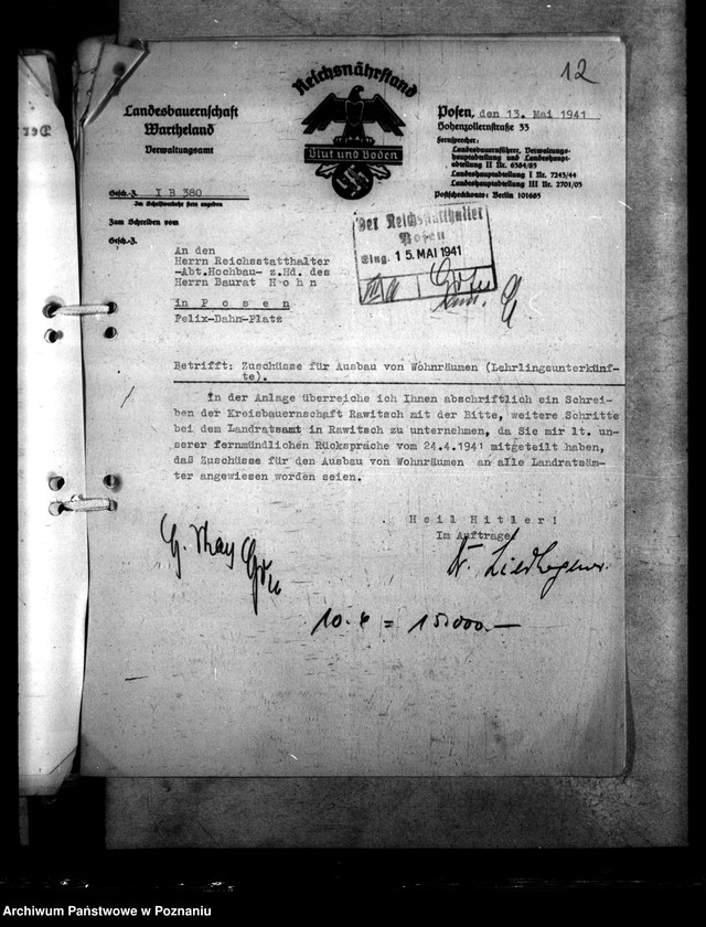 Obraz 16 z jednostki "Reichszuschüsse für Instandsetzungs - und Wohnräumen in den Grenzgebieten"