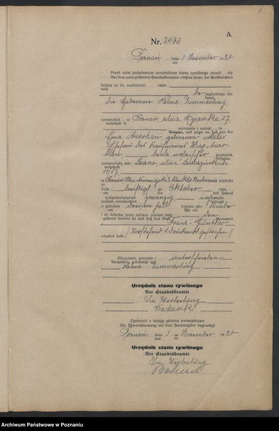 Obraz 11 z jednostki "Księga urodzeń odpis tom VII [Rejestr poboczny urodzeń]"