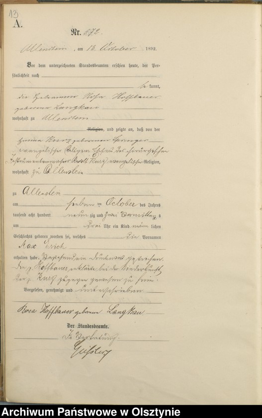 image.from.unit.number "Geburts-Haupt-Register Tom III,Nr 561 - 751"