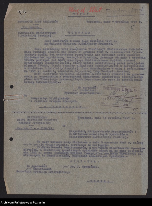 Obraz 7 z jednostki "[Likwidacja Ministerstwa byłej Dzielnicy Pruskiej]"