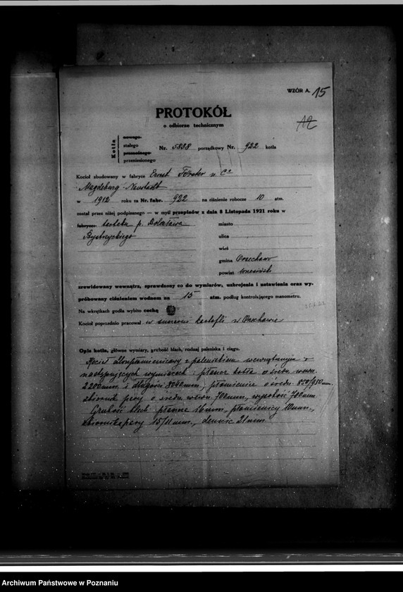 Obraz 20 z jednostki "Eksploatacja lasów i fabryka przeróbki drzewa w Orzechowie powiat wrzesiński B. Bystrzycki nr woj. 99"