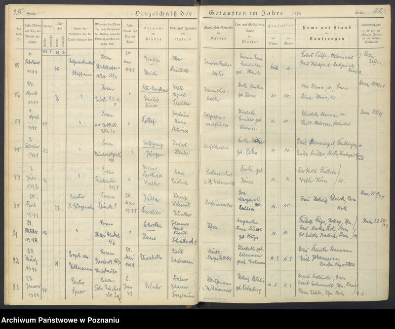 Obraz 16 z jednostki "Verzeichnis der Getauften"